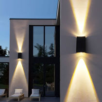 Solar Wall Lamp Super Bright Outdoor Patio Double Head Luminous Wash Wall Light Outdoor Villa Garden External Wall Brightening Decoration