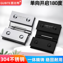180 degree glass door hinge bathroom shower room glass clip hinge one-way open folding 304 stainless steel bathroom clip