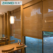 Bamboo curtain rolling curtain custom curtain door curtain lifting shading shading partition balcony home curtain Chinese retro curtain