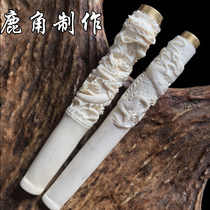 Antler nozzle circulating washable filter Smoking tray Hand carved dragon pipe 