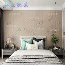 Relief hard bag background wall modern simple bedroom bedside carved three-dimensional hard bag Hotel Club project background wall