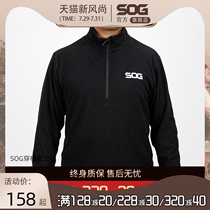 SOG outdoor fleece clothes mens autumn and winter thin pullover fleece base shirt warm tactical sweater