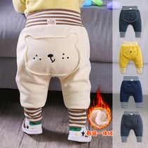 bala bala baby pants 2021 Winter baby big pp pants plus velvet thickened men and women newborn warm big fart