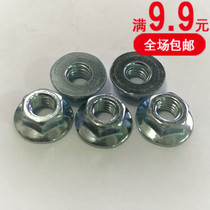 GB6177 galvanized flat bottom hexagon flange nut 4M5M6M8M10M12M14 with washer smooth nut