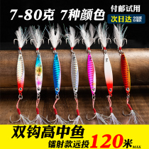 Double Hook Far Throw Small Iron Plate Road Subbait Sea Fishing Freshwater Bright Sheet Vib Fish Bait Teething Bass Fish Mandarin Fish Specialize To Kill Fake Bait