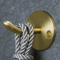 Nordic brass hook living room porch hall clothes hook creative hole-free retro luxury wall hook European