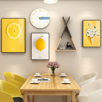 Modern Simple Restaurant Decorative Painting Fruit Dining Room Wall Hanging Painting Nordic Dining Table Backwall Warm Clock Mural