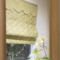Hegaly lemon green leaves Roma curtain folding curtain shading curtain retro fresh customization