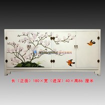 Yangzhou lacquerware factory direct sales Neoclassical lacquer art home decoration painted flowers and birds four-door porch decoration shoe cabinet customization