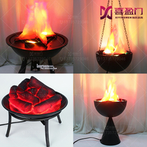 Brazier charcoal brazier Chinese style Han and Tang wedding wedding props electronic lights festive props wedding cross Brazier