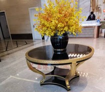 Hotel lobby European-style flower platform neo-classical big round table club sales office set up art feng shui platform end view platform