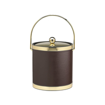 American light luxury leather double-layer ice bucket with lid Wine barrel Wine cabinet decorative insulation bar Champagne bucket