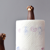 Sansi Gongfang creative Cat Claw tissue holder Nordic modern kitchen bathroom solid wood roll paper vertical storage rack