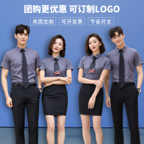 Business dress Womens summer short sleeve summer thin summer temperament Bank front desk tooling shirt Work clothes shirt