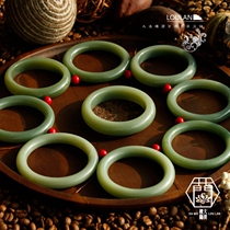 (Source expert)Desert Loulan Hetian jade supply high grade Jasper pink green bracelet Fat round green bracelet