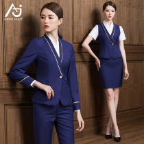 China Southern Airlines flight attendant uniform female professional suit Gold shop customer service tooling Sales department Hotel medical beauty work suit Purple and blue