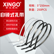 Shinkang plastic cable tie self-locking cable tie 5*250mm4 8 wide buckle strong non-slip nylon cable tie