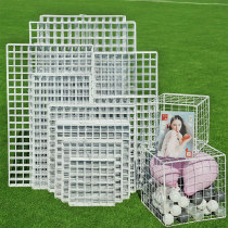 White iron grid mesh shelf wall-mounted small grid red kindergarten Huanchuang display rack barbed wire decorative pylons