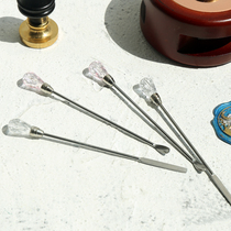 Bing wax stirring rod hot paint seal tool girl heart wax grain metal stirring rod mixing spoon decorative gold powder spoon