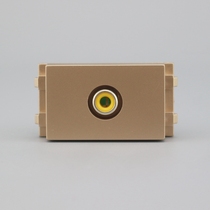 Champagne 128 single hole video welding-free wiring socket module Champagne gold single port AV Lotus video socket