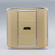 Champagne color 86 type 1-bit HDMI in-line panel steel frame gold 2 0 version HDMI HD docking digital TV socket