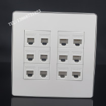 120 type six-digit panel 6 RJ45 network 6 RJ11 telephone information combination panel Computer voice wall plug