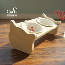 CatS cat furniture cute cat slope wooden cat table cat bowl table cat bowl colored cat porcelain bowl