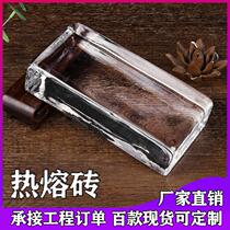 Glass brick transparent square solid color custom glass screen partition wall Bathroom crystal brick background wall