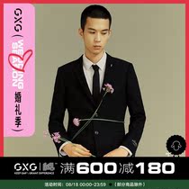 GXG mens clothing (Sven series)21 Autumn hot sale black suit jacket embroidered suit single row double buckle