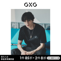 GXG Mens Black Round Sleeve T - shirt full of printing fashion trends and leisure in the summer of 2023
