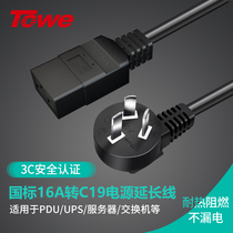 TOWE is the same as the server PDU power cord high-power National Standard 10A16A plug to C19 power cord font