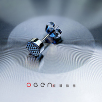  PT950 earrings platinum unique personality round mens and womens Valentines Day birthday spot Ouqin jewelry