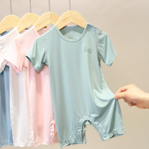 Baby bag fart Summer thin Newborn Conjoined Clothes Baby Short Sleeve Khaclothes Spring Autumn Out to Sleeping Clothes
