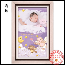 Tire hair painting Beijing door-to-door newborn baby souvenir baby ox fetal hair painting flashing