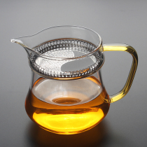Heat-resistant glass tea set Bubble green tea cup with tea leak filter Crescent Cup thick Road cup teapot set