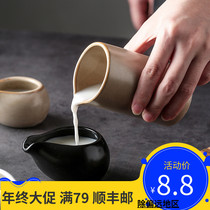 Japanese ceramic matte black and white milk cup size coffee honey milk cup European Western steak seasoning sauce bucket