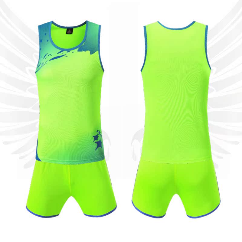 Summer track and field suit suit Mens and womens training sportswear Primary and secondary school physical examination suit Childrens competition suit Vest shorts