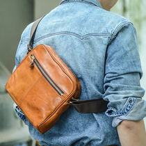  Niu Ye classic series chic walking handmade first layer cowhide shoulder backpack mens messenger bag casual bag
