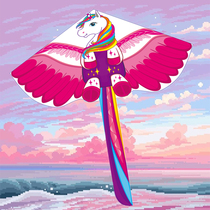 New Weifang Kite Pink Girl Kite Princess Pegasus Unicorn Kite Breeze Easy Flying Long Tail Kite