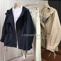 Killer recommended ~ casual and small loose ~ do not pick the body hooded drawstring windbreaker short coat female autumn