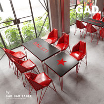 GAD Flaming milk tea shop Table and chair combination table Commercial dessert shop Catering Fast food Western restaurant Cafe