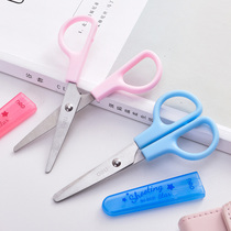 Del 6021 children scissors stationery safety rounded corner cartoon girl student kindergarten hand scissors paper knife