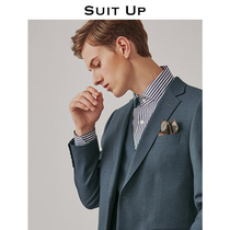 Gray and blue suit jacket male slim Korean version of the new business dress suit small suit jacket summer casual handsome