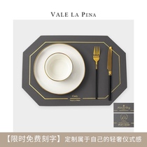Original American light luxury placemat waterproof and oil-proof custom logo leather Nordic style light luxury Western table mat household bowl