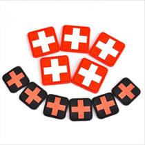 Red Cross Medical Badge Outdoor Rescue Backpack Post Emergency Morale Recognition Post PVC Magic Sticker Arms Badge Badge