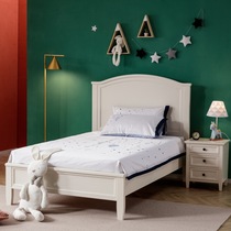  All solid wood childrens bed Boys and girls 1 2m single bed Childrens room Teenagers 1m 5 American girls bed White