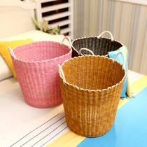 Plastic woven dirty clothes basket storage basket laundry basket bathroom put dirty clothes toilet dirty clothes basket toy storage bucket