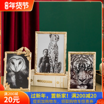 Harvest cottage retro European-style light luxury golden wedding photo frame set-up 6-inch 7-inch combination photo creative ornaments