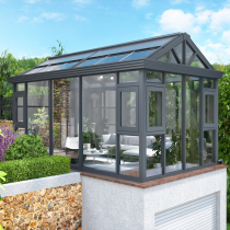 Villa sealed balcony broken bridge aluminum doors and windows European terrace tempered glass Sunshine Room thermal insulation and sound insulation casement windows
