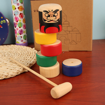 Japanese wooden toy Dharma fall traditional wooden play knocking music block ratio balance and speed parent-child game